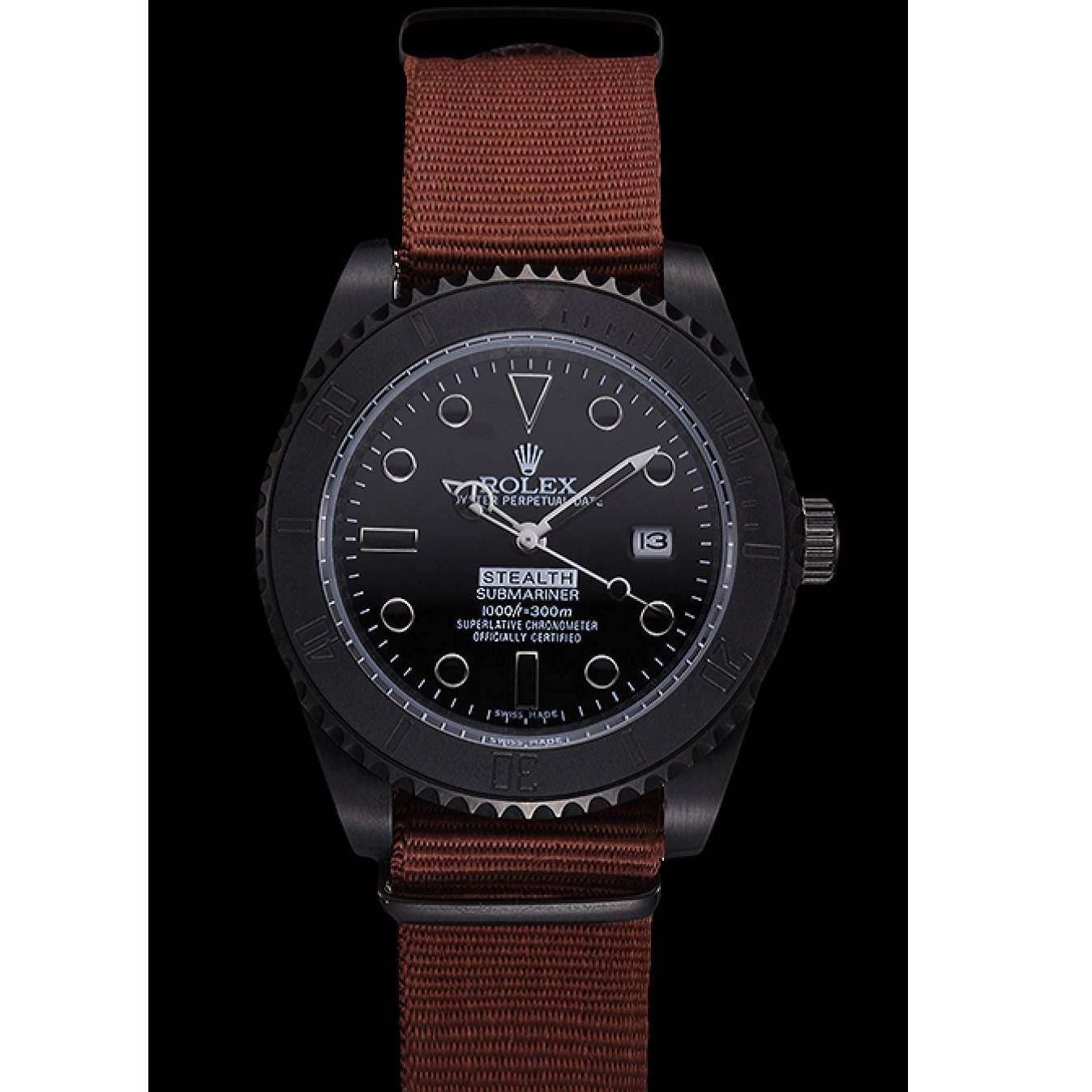 Aaa fake watches 621997 Stealth Rolex Submariner Brown 0816